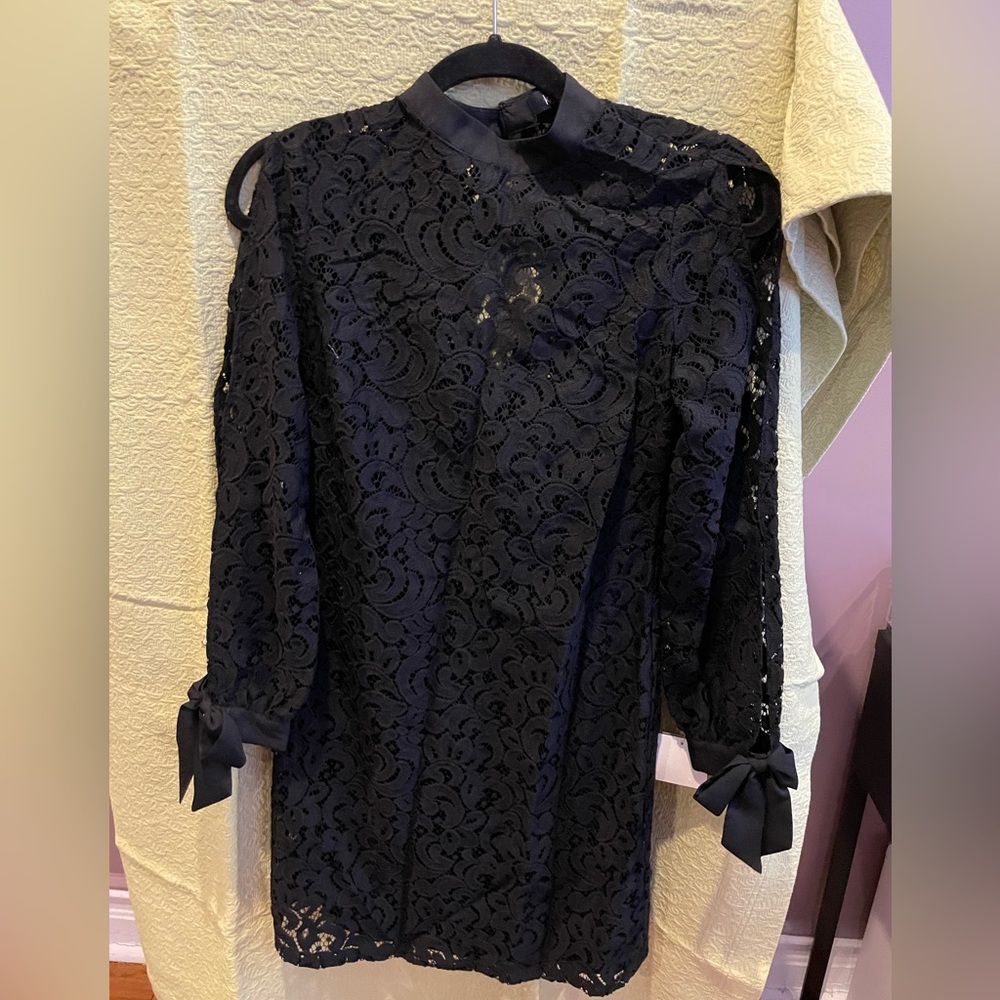 Black floral design dress